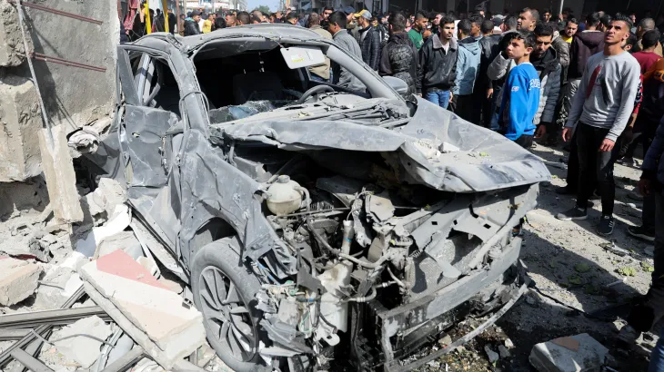 Israeli airstrike hits vehicle in Rafah City; two bodies found in wreckage