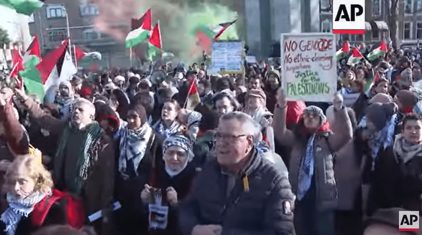 Pro-Palestinian supporters protest outside ICJ as court stops short of ordering cease-fire in Gaza
