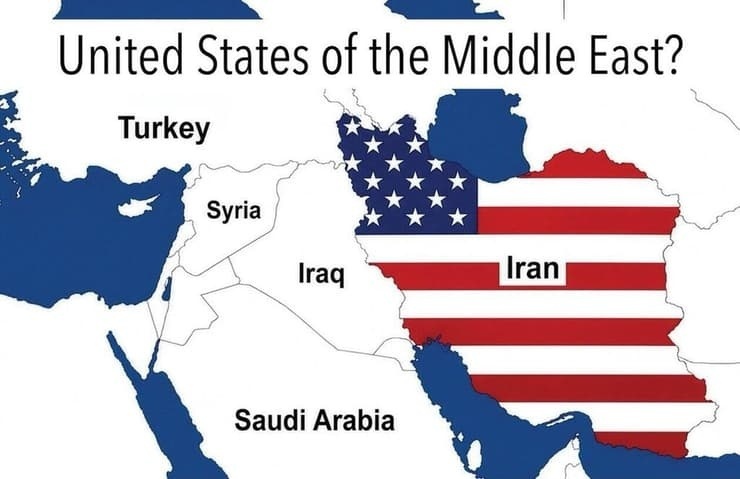 ترامب ينشر خارطة لإيران مغطاة بالعلم الأمريكي وطهران تحذر من عواقب “أكثر مرارة وقسوة”
